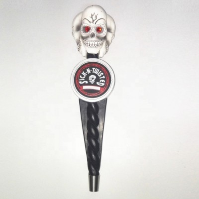 Brand brewery resin skull head novelty bar beer tap handle