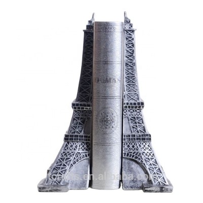 Custom Home Decorative Bookends Attractive Silver Resin Eiffel Tower Bookend