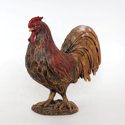 factory custom garden animal figurine decorative resin rooster