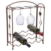 Multifunctional Vintage Tabletop Metal Wine Bottle Holder Iron Wine Rack