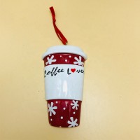 resin custom personalized christmas tree ornament resin coffee cup ornament