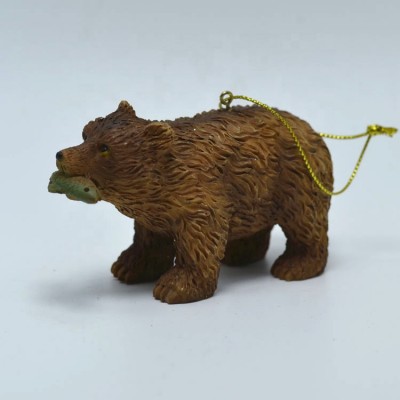 Factory wholesale resin animal figurine bear christmas ornaments