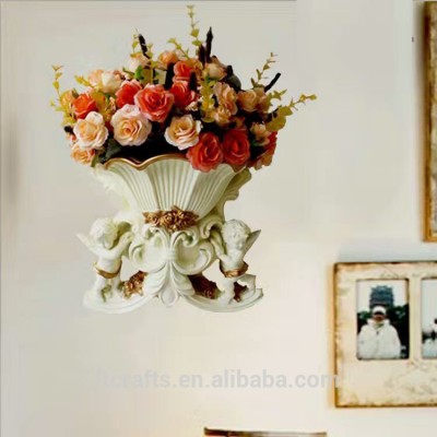 Customized Polyresin Home Decor Wall Hanging Flower Vase