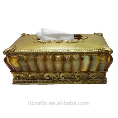 custom decorative tissue paper holder resin tissue box