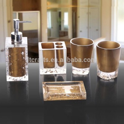 Custom Made Resin Bathroom Accessory Set Hotel 5PCS Bathroom set