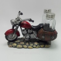 custom decorative resin motorcycle model salt and pepper holder